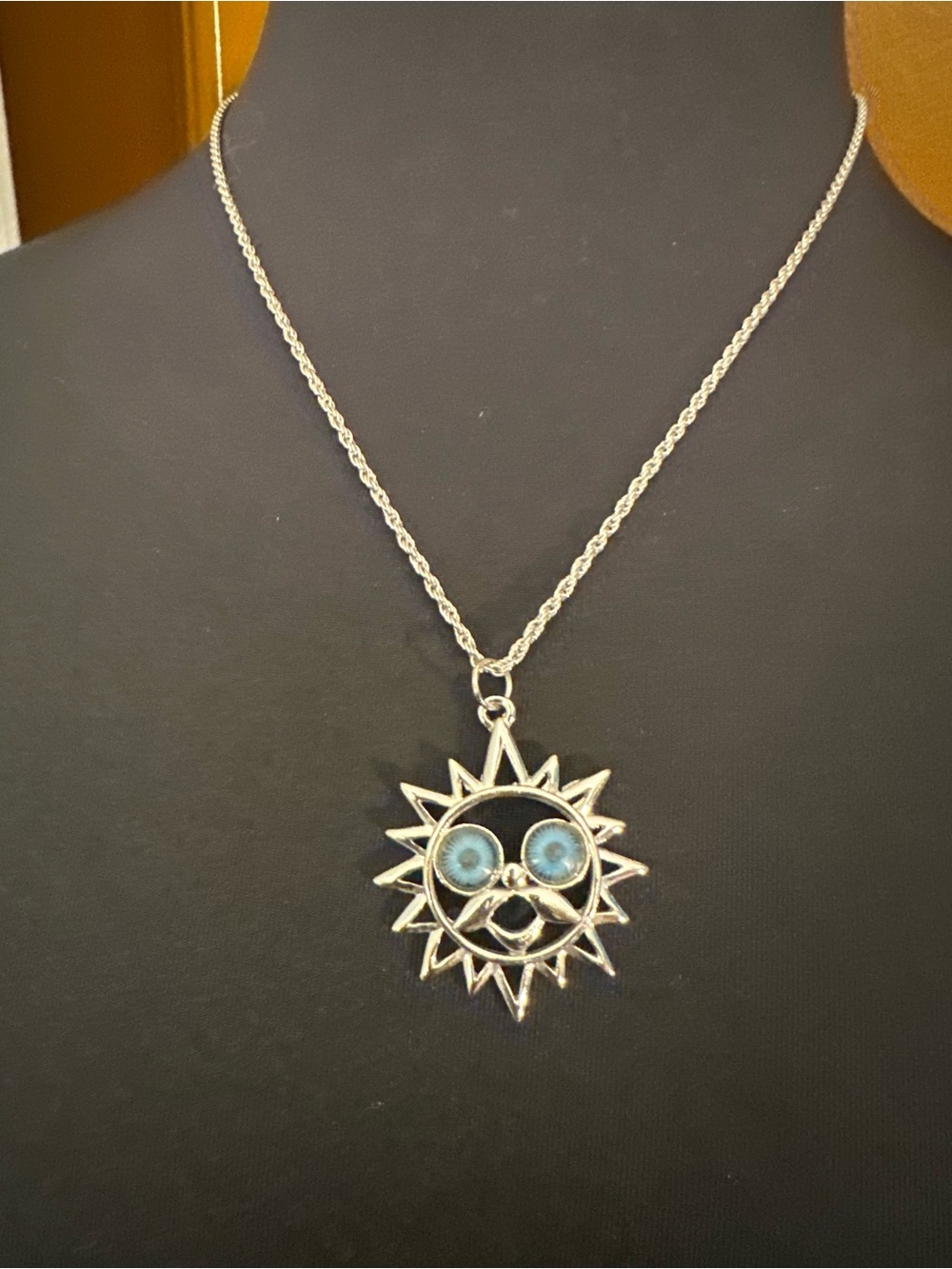 Vintage silver toned celestial sunburst